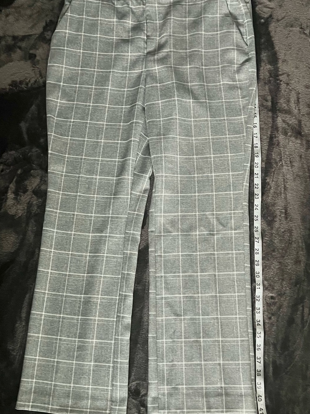 NWT Nine West Barely Bootcut Dress Pants Size 12 Grey Plaid Windowpane